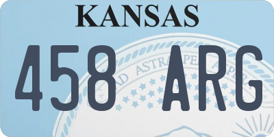 KS license plate 458ARG