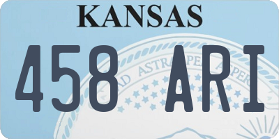 KS license plate 458ARI