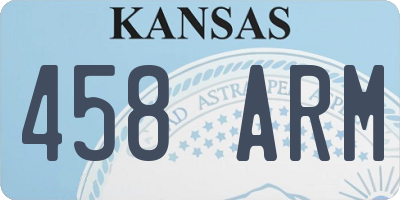 KS license plate 458ARM