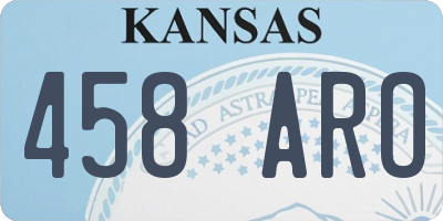 KS license plate 458ARO