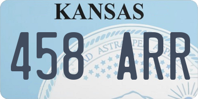 KS license plate 458ARR
