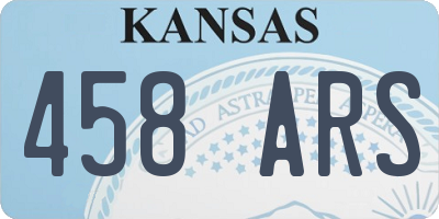 KS license plate 458ARS