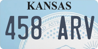 KS license plate 458ARV
