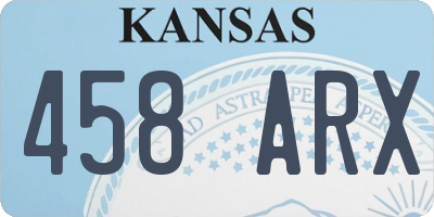 KS license plate 458ARX