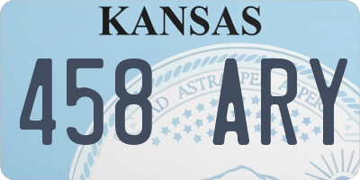KS license plate 458ARY