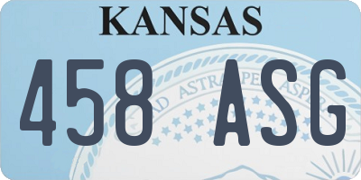 KS license plate 458ASG