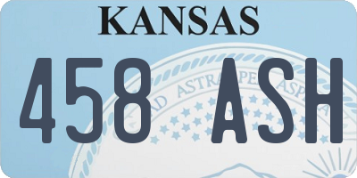 KS license plate 458ASH