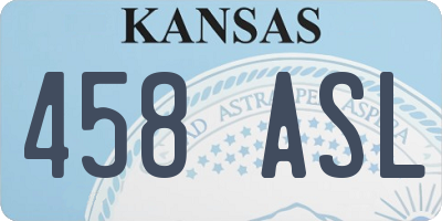 KS license plate 458ASL