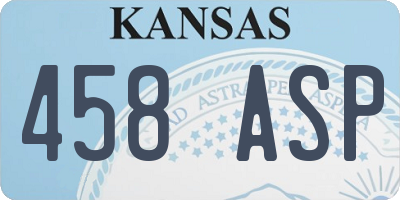 KS license plate 458ASP