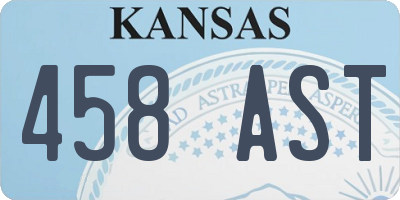 KS license plate 458AST