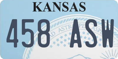 KS license plate 458ASW