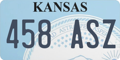 KS license plate 458ASZ