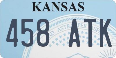 KS license plate 458ATK
