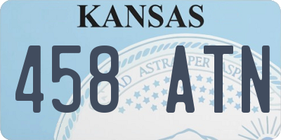 KS license plate 458ATN