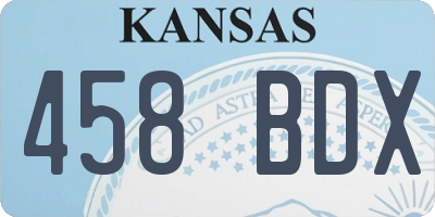 KS license plate 458BDX