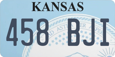 KS license plate 458BJI