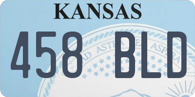 KS license plate 458BLD