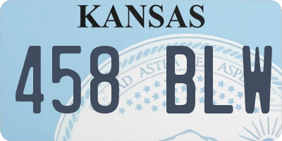 KS license plate 458BLW