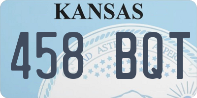 KS license plate 458BQT