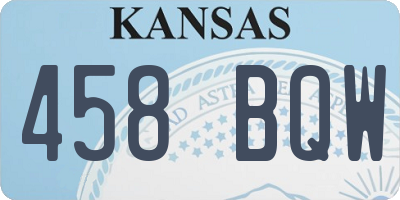 KS license plate 458BQW