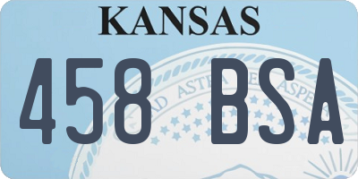 KS license plate 458BSA