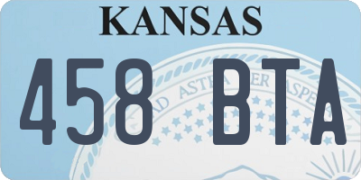 KS license plate 458BTA