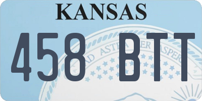 KS license plate 458BTT