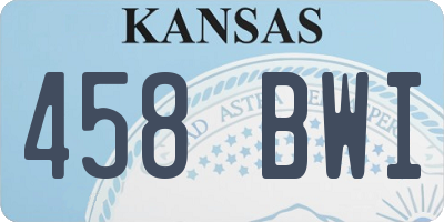 KS license plate 458BWI