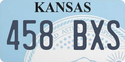 KS license plate 458BXS