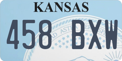 KS license plate 458BXW