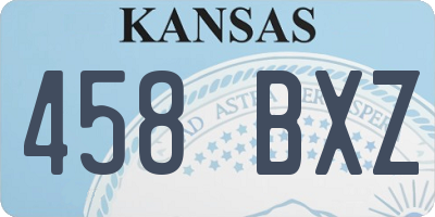 KS license plate 458BXZ