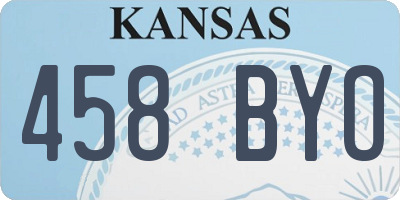 KS license plate 458BYO