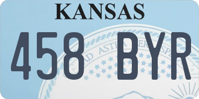 KS license plate 458BYR