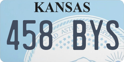 KS license plate 458BYS