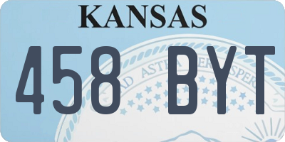 KS license plate 458BYT