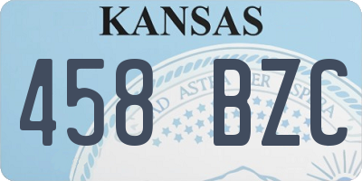 KS license plate 458BZC
