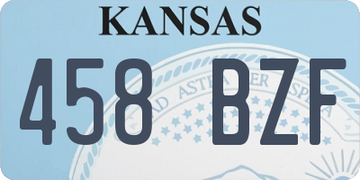 KS license plate 458BZF
