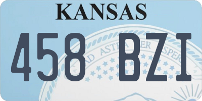 KS license plate 458BZI
