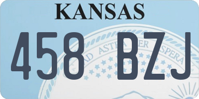 KS license plate 458BZJ