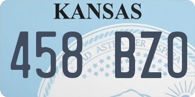 KS license plate 458BZO