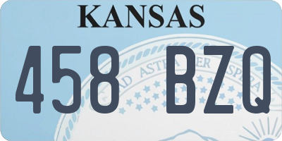 KS license plate 458BZQ