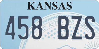 KS license plate 458BZS
