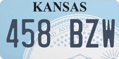 KS license plate 458BZW