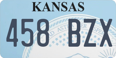 KS license plate 458BZX