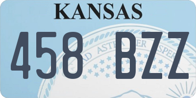 KS license plate 458BZZ
