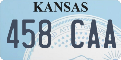 KS license plate 458CAA