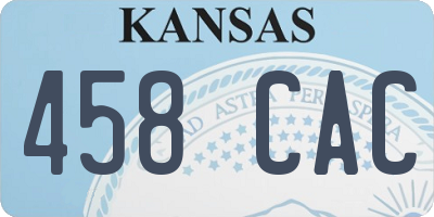 KS license plate 458CAC