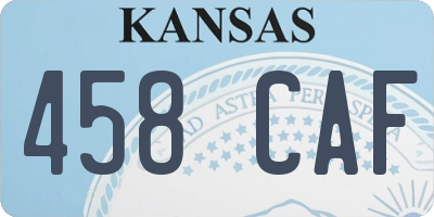KS license plate 458CAF