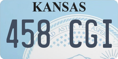 KS license plate 458CGI