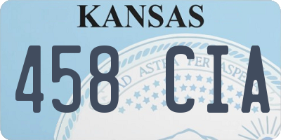 KS license plate 458CIA